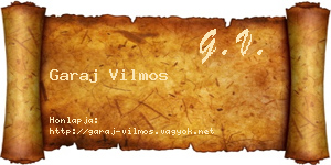 Garaj Vilmos névjegykártya